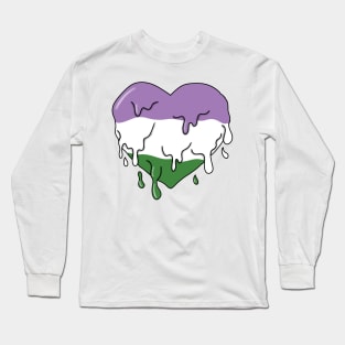 Melting genderqueer heart Long Sleeve T-Shirt